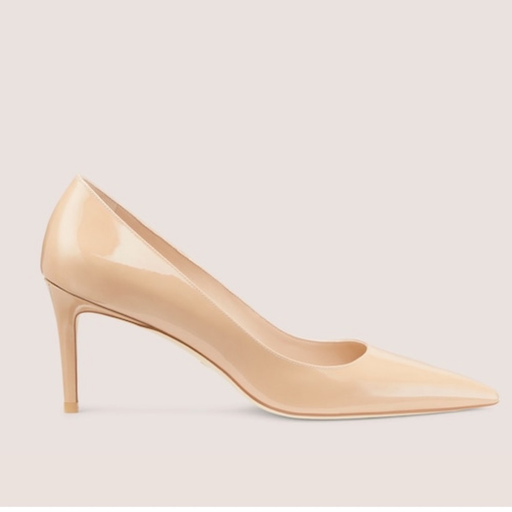 Stuart Weitzman size 42.5 Linsi pump 75 in Adobe patent leather